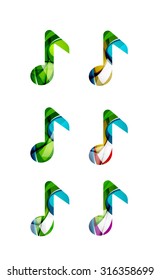 Set von abstrakten Noten Symbol, Business Logotype Konzepte, sauberes modernes geometrisches Design. Mit transparenten abstrakten Wellenlinien erstellt