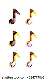 Set von abstrakten Noten Symbol, Business Logotype Konzepte, sauberes modernes geometrisches Design. Mit transparenten abstrakten Wellenlinien erstellt