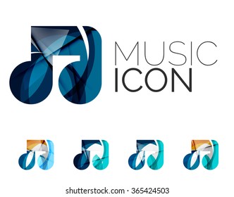 Satz abstrakter Musiktitel Symbol, Business-Logotype-Konzepte, sauberes modernes geometrisches Design