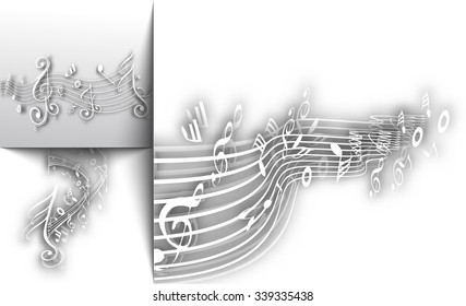 Set of Abstract musical notes background for design use.