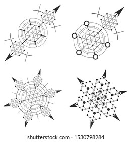 Set of abstract mystical geometry signs.