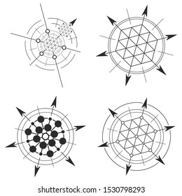 Set of abstract mystical geometry signs.