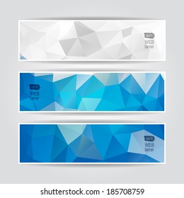 set of Abstract Natural Triangular Polygonal vector headers