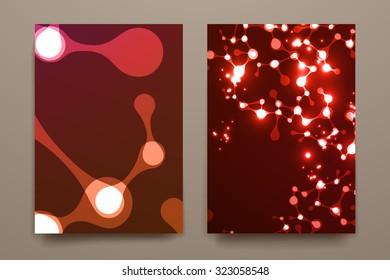 Set of abstract neon structure of the DNA molecule