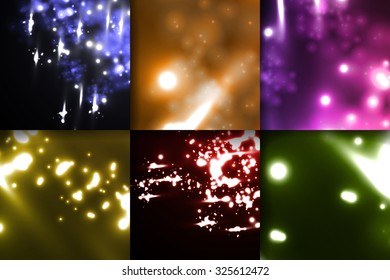 Set of abstract neon structure of the DNA molecule