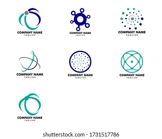Set of Abstract Network Connection Icon Logo Design Vector Illustration