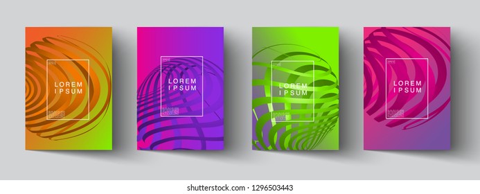 set of abstract new modern graphic elements. Dynamical colored forms and line with Gradient abstract banners with flowing liquid shapes