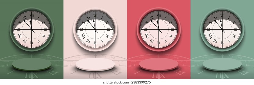 Conjunto de diseño de escena de Año Nuevo Resumen para el concepto de presentación de productos. Ilustración vectorial.