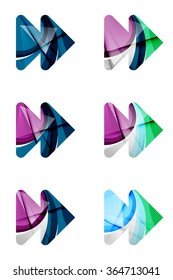 Set of abstract next play arrow icon, business logotype concepts, clean modern geometric design