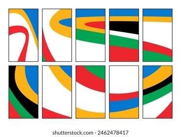 Set of abstract olympic games background. Vector illustration