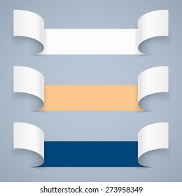 Set of abstract open in different directions information piece of paper