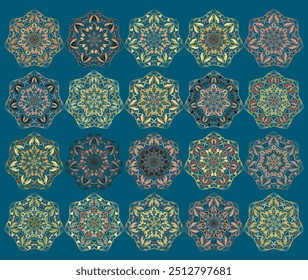 Um conjunto de formas abstratas de aberturas que se assemelham a uma mandala.