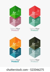 Set of abstract option navigation templates. Elements of business brochure, flyer or web design navigation layouts