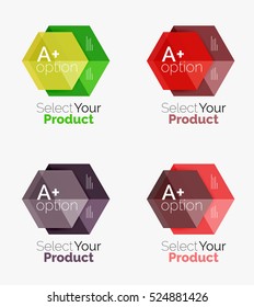 Set of abstract option navigation templates. Elements of business brochure, flyer or web design navigation layouts