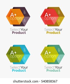 Set of abstract option navigation templates. Elements of business brochure, flyer or web design navigation layouts