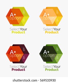 Set of abstract option navigation templates. Elements of business brochure, flyer or web design navigation layouts
