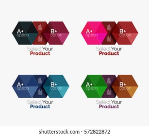 Conjunto de plantillas de navegación de opciones abstractas. Elementos de los diseños de navegación de folletos, volantes o diseños web de negocios