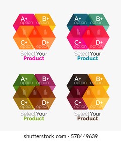 Set von abstrakten Optionen Navigationsvorlagen. Elemente der Geschäftsbroschüren, Flyer- oder Web-Design-Navigationslayouts