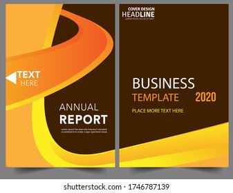 Set Abstract orange geometric modern annual report flyer Brochure leaflet, the presentation cover, magazine advertising. cover with an abstract background. vector template layout of A4 format