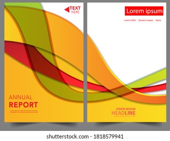 Set Abstract orange geometric modern annual report flyer Brochure leaflet, the presentation cover, magazine advertising. cover with an abstract background. vector template layout of A4 format