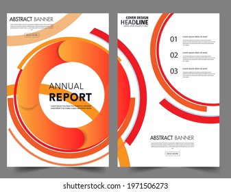 Set Abstract orange geometric modern annual report flyer Brochure leaflet, the presentation cover, magazine advertising. cover with an abstract background. vector template layout of A4 format