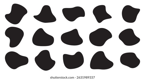 Set of abstract organic blob shapes. Blotch circle shapes collection. Irregular blob shape vector illustration set.