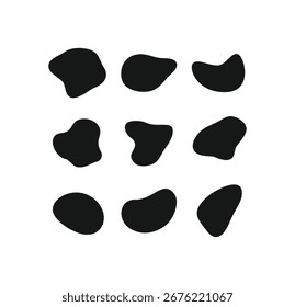 Conjunto de Formas de manchas orgánicas abstractas Vector. Elementos fluidos irregulares perfectos para un diseño moderno, fondos y superposiciones creativas. Personalizable y escalable