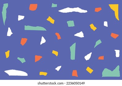 Conjunto de formas orgánicas abstractas formas doodle fondo azul moderno