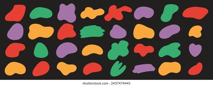 Set of abstract organic freeform shapes. Doodle design elements.