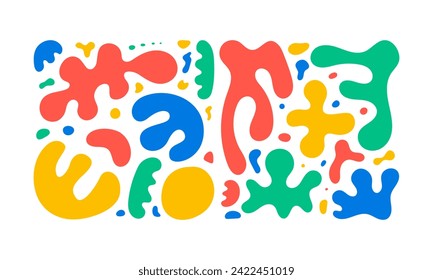 Set of abstract organic liquid shapes. Vector flat illustration in contemporary modern trendy style