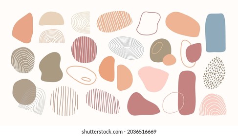 Set of abstract organic shape. hand drawn doodle art. vector blob