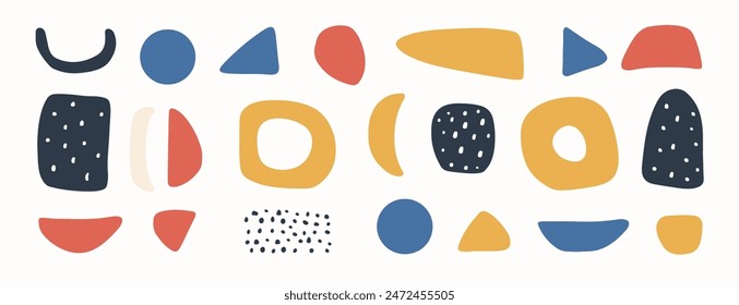 Conjunto de forma orgánica abstracta. dibujado a mano doodle art. Vector blob