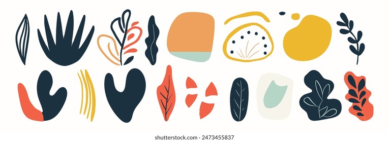 Conjunto de forma orgánica abstracta. dibujado a mano doodle art. Vector blob