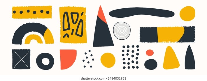 Set von abstrakten organischen Formen. Handgezeichnete Doodle-Kunst. Vektorgrafik Klecks