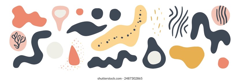 Conjunto de forma orgánica abstracta. dibujado a mano doodle art. Vector blob