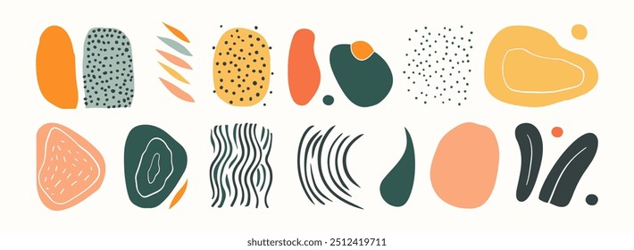 Conjunto de forma orgánica abstracta. dibujado a mano doodle arte. Vector blob