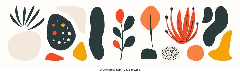 Conjunto de forma orgánica abstracta. dibujado a mano doodle arte. Vector blob