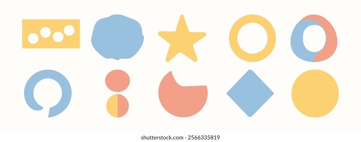 Set of abstract organic shape. hand drawn doodle art. vector blob