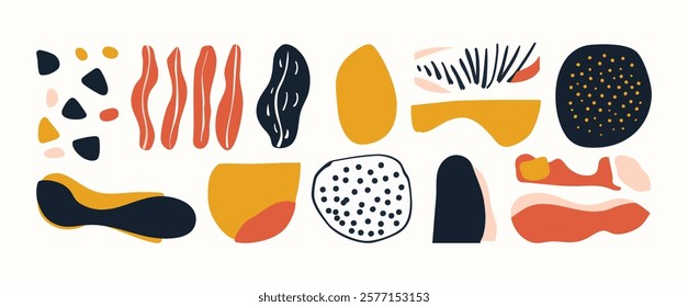 Set of abstract organic shape. hand drawn doodle art. vector blob