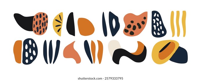 Set of abstract organic shape. hand drawn doodle art. vector blob
