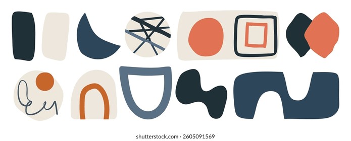Set of abstract organic shape. hand drawn doodle art. vector blob