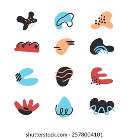 Set abstract organic shape illustration design template.