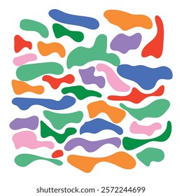 set of Abstract organic shape and Seamless Pattern Vector illustration.