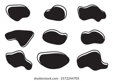 set of Abstract organic shape and Seamless Pattern Vector illustration.