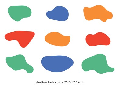 set of Abstract organic shape and Seamless Pattern Vector illustration.