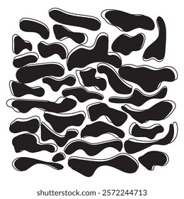 set of Abstract organic shape and Seamless Pattern Vector illustration.