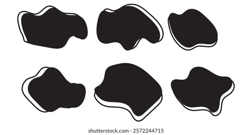 set of Abstract organic shape and Seamless Pattern Vector illustration.