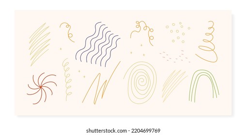 Set of abstract organic shape for trendy decoration and wall art decor. contemporary fabric decor element. hand drawn boho doodle art. scandinavian style blob