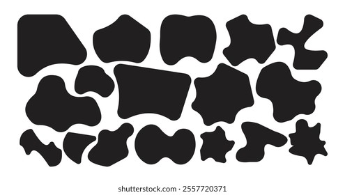 Set of abstract organic shapes. abstract organic blobs. Vector collection. Amorphous random irregular blobs. 