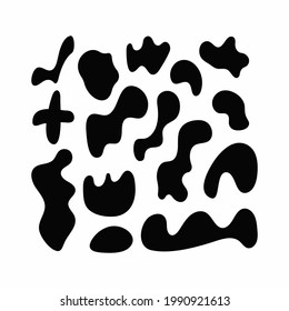 Set of abstract organic shapes. Collection of isolated elements. Vector illustration.